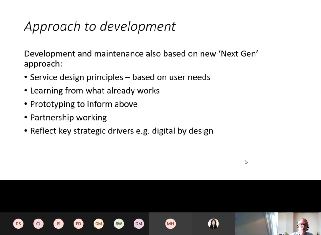 Approach to development - slide from presentation