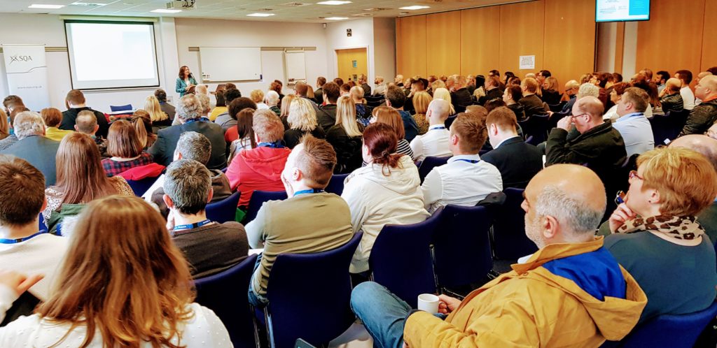 Audience view of keynote presentations from Judy Robertson