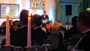 Presenter at the Scottish Cyber Award ceremony 