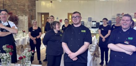 Culinary learners studying SVQs in hospitality at fine dining event